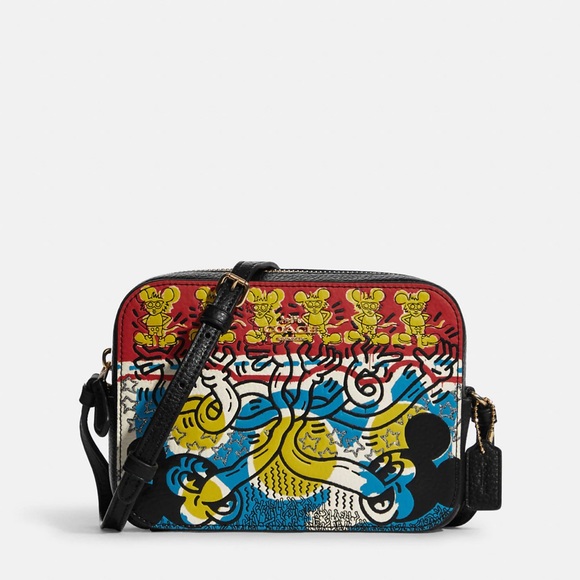 Coach Disney Mickey Mouse X Keith Haring Mini Camera Bag
Gold/Chalk Black Multi - Picture 2 of 16